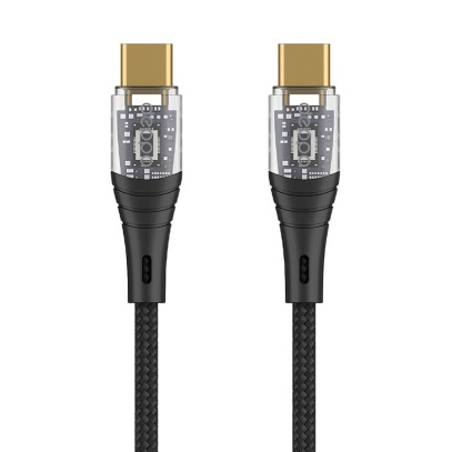 Дата-кабель Deppa Crystal USB-C - USB-C, 60W, 1 м (72502) Черный