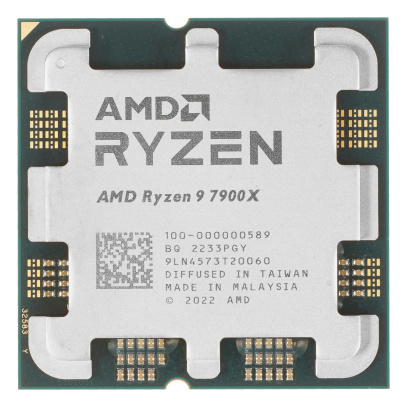 Процессор AMD Ryzen 9 7900X, 4.7 ГГц (Turbo 5.60 ГГц), AM5, OEM (100-000000589)