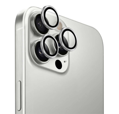 Защитное стекло для камеры iPhone 16 Pro/16 Pro Max UNIQ OPTIX Camera Lens AluGuard (IP6.3P-6.9P(2024)-ALENSSIL) Серебристый