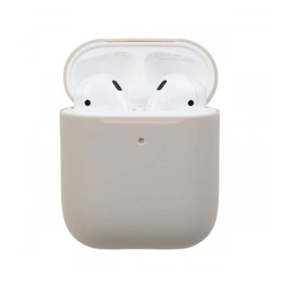 Чехол для Apple AirPods 1/2 Silicone Case Stone White, белый камень