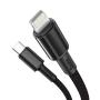 Кабель Baseus High Density Braided Fast Charging Data Cable Type-C – Lightning PD 20W, 1 м (CATLGD-01) Черный