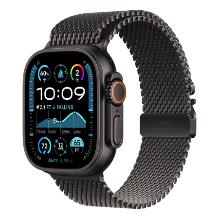 Apple Watch Ultra 2 (2024), 49 мм корпус из титана цвета «Black», ремешок Titanium Milanese Loop размера M цвета «Black»
