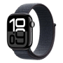 Apple Watch Series 10, 42 мм корпус из алюминия цвета «Jet Black», ремешок Sport Loop цвета «Ink»