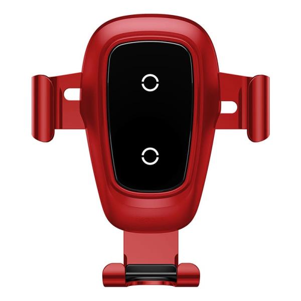 Автомобильный держатель с функцией беспроводной зарядки Baseus Gravity Wireless Charger Car Mount (WXYL-B09) Красный