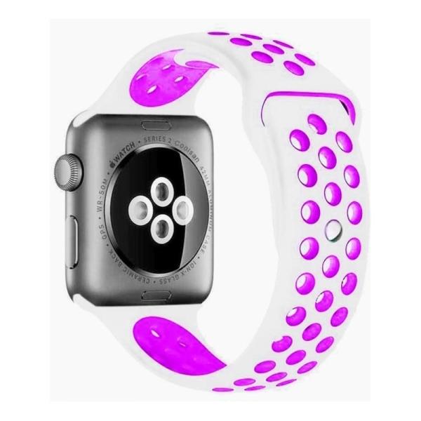 Ремешок для Apple Watch 42/44 mm Nike+ Silicone Sport Band Бело-сиреневый