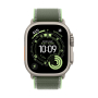 Apple Watch Ultra 3 (2025), 49 мм корпус из титана цвета «Natural», ремешок Trail Loop размера M/L цвета «Green/Neon»