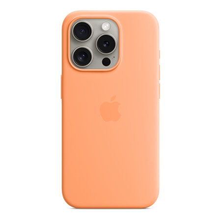 Чехол Silicone Case для Apple iPhone 15 Pro с MagSafe  Orange Sorbet, оранжевый