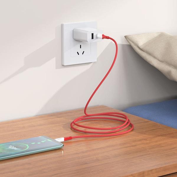 Кабель hoco. для зарядки и передачи данных Ferry Type-C - Type-C 60w (X70) Красный