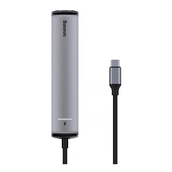 Переходник Baseus для MacBook HUB Mechanical eye 6в1 (USB/HDMI/Type-C/RJ45) (CAHUB-J0G) Deep Grey, тёмно-серый