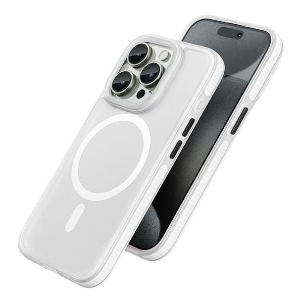 Чехол hoco. DROP PROOF Magnetic Smartphone Case для Apple iPhone 15 Pro Max Прозрачный белый